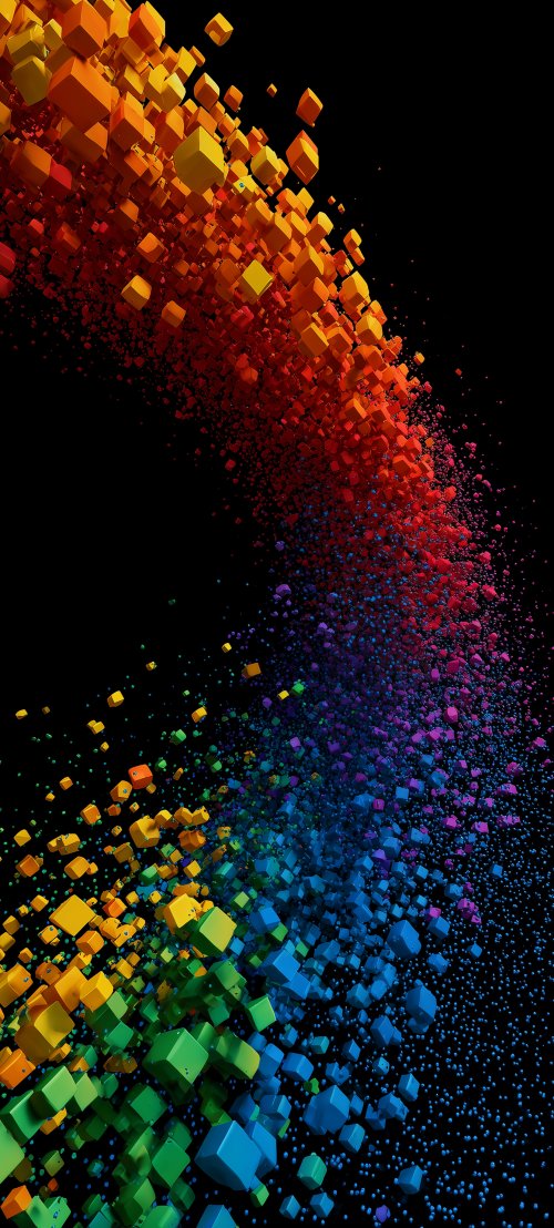 Colorful Floating 3D Cubes - Related StockWalls wallpaper