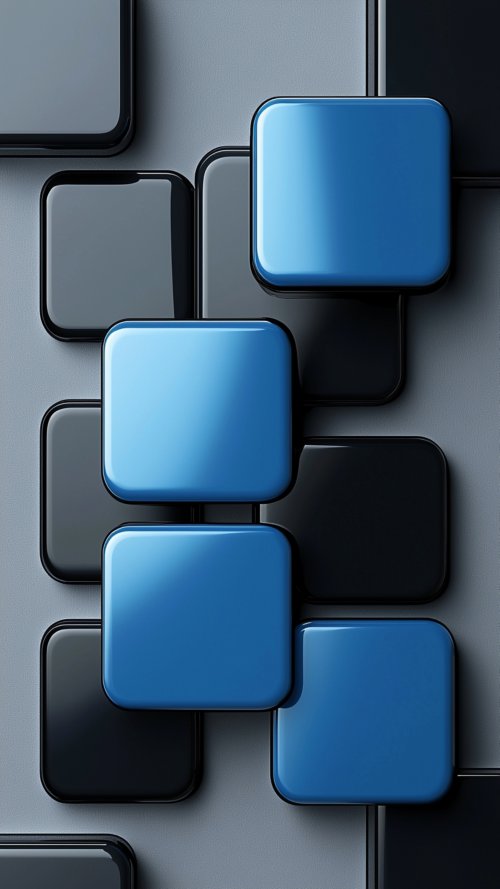 Blue Glossy Square Tiles - Related OpersCraft wallpaper