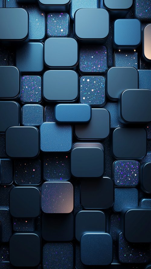 Blue Metallic Geometric Blocks - Related OpersCraft wallpaper