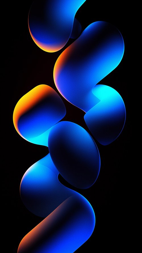 Abstract Blue Neon Shapes - abstract Wallpaper