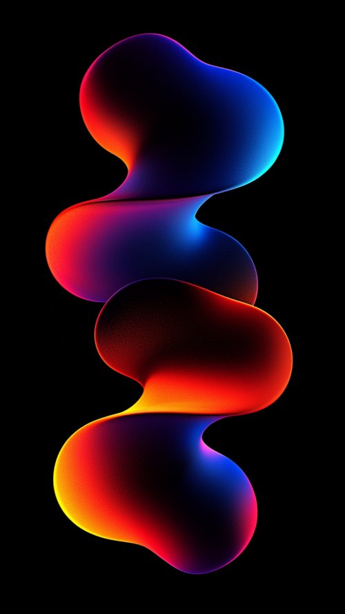 Neon Gradient Fluid Shapes - Related Tablet wallpaper