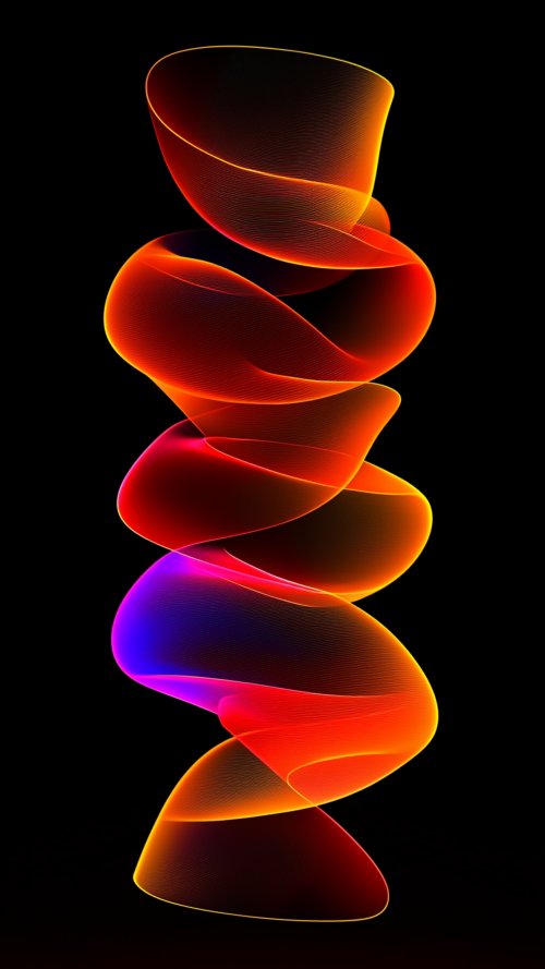 Glowing Neon Spiral Art - abstract Wallpaper