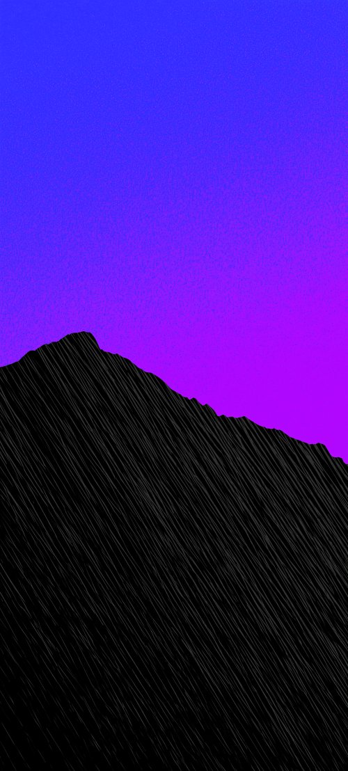 Minimalist Purple Mountain Peak - minimal Wallpaper