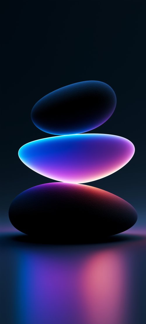 Glowing Zen Stone Stack - minimal Wallpaper