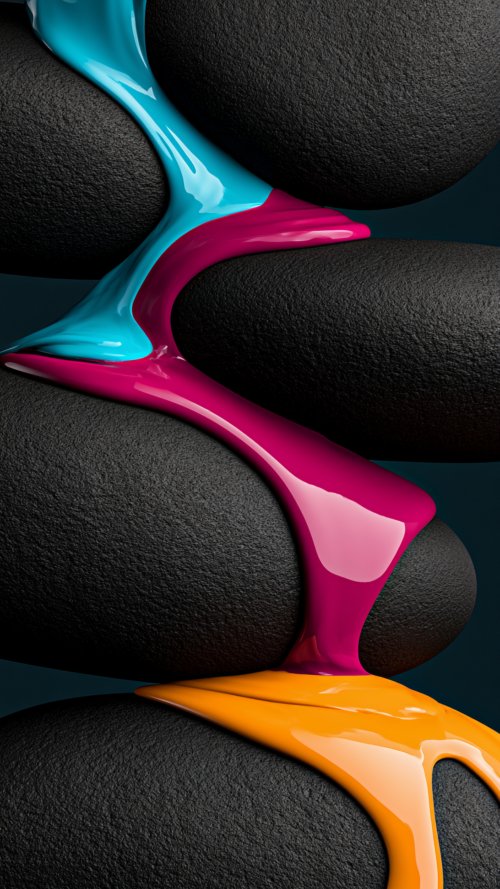 Colorful Liquid Paint Stones - abstract Wallpaper