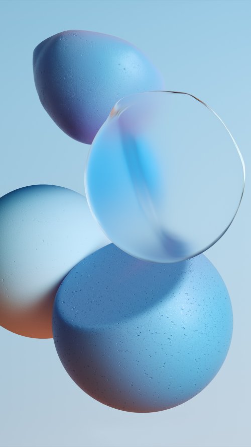 Floating Blue Abstract Spheres - abstract Wallpaper