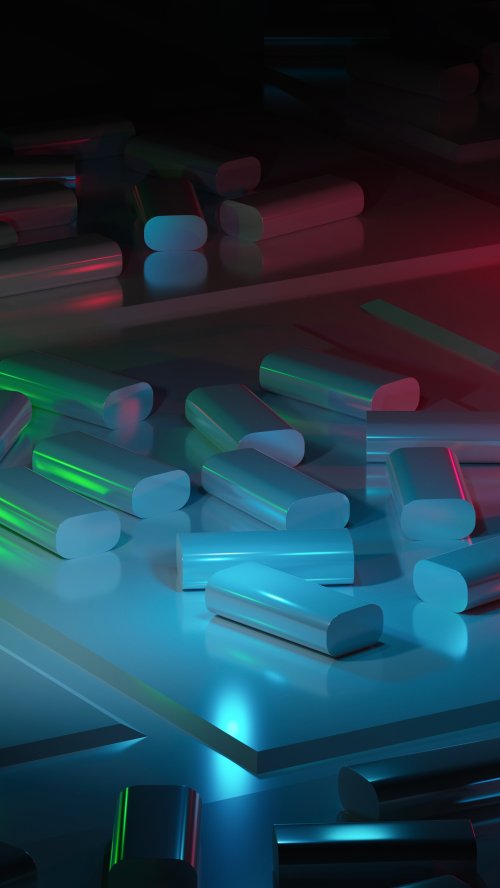 Neon Geometric 3D Shapes - Related StockWalls wallpaper