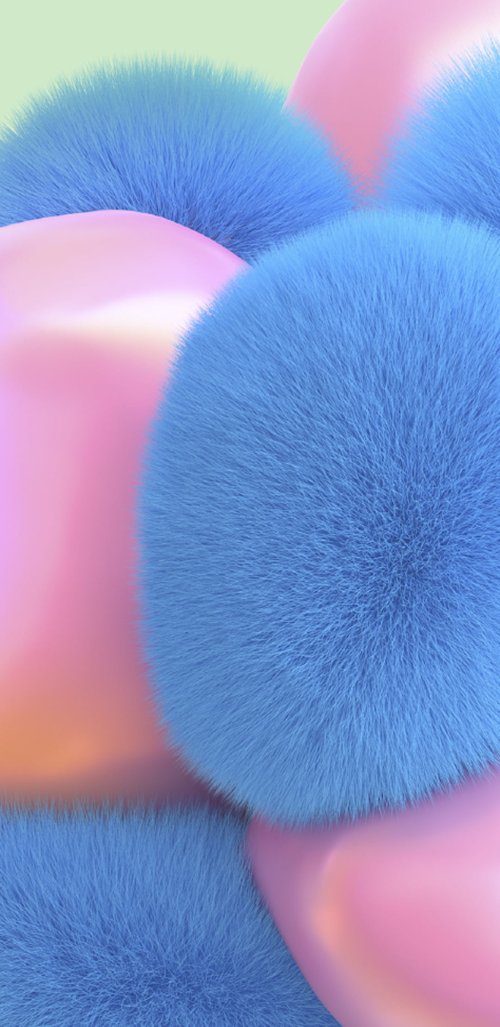 Soft Blue Furry Spheres - Related StockWalls wallpaper