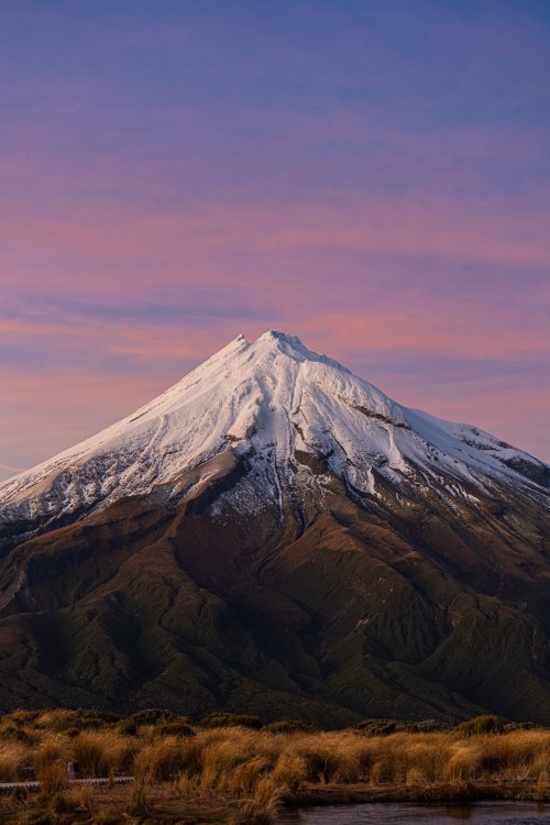 Snowy Mountain Sunset Peak - Related Darkify wallpaper