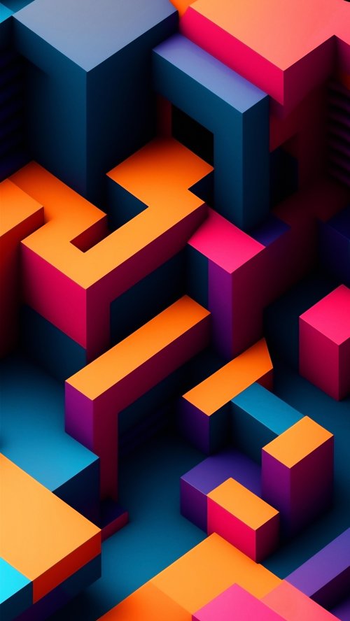 Colorful Isometric Block Maze - Related OpersCraft wallpaper