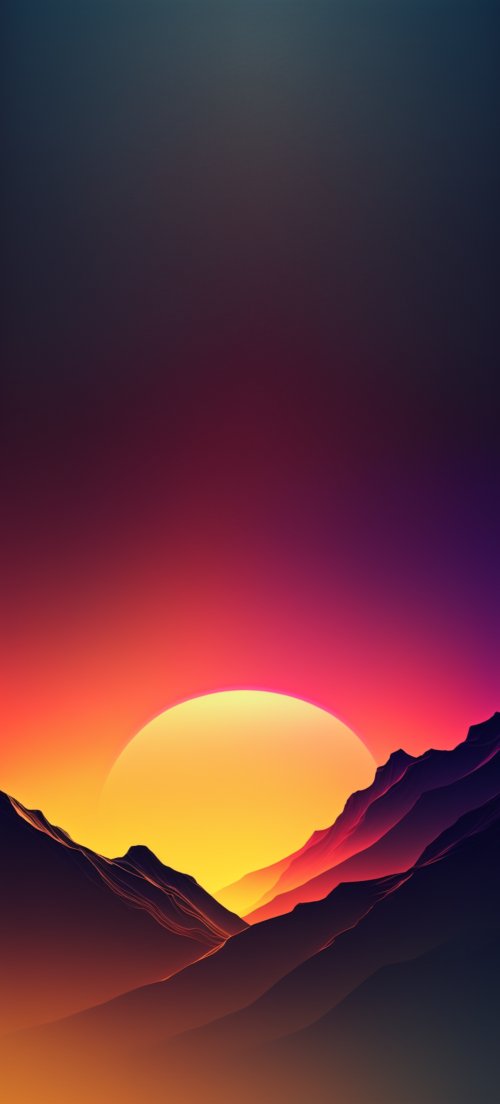 Minimalist Sunset Mountain Peaks - Related StockWalls wallpaper