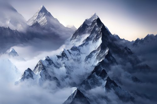 Misty Mountain Peaks Wallpaper