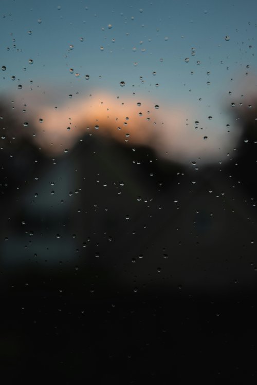 Rainy Window Sunset View - water Wallpaper