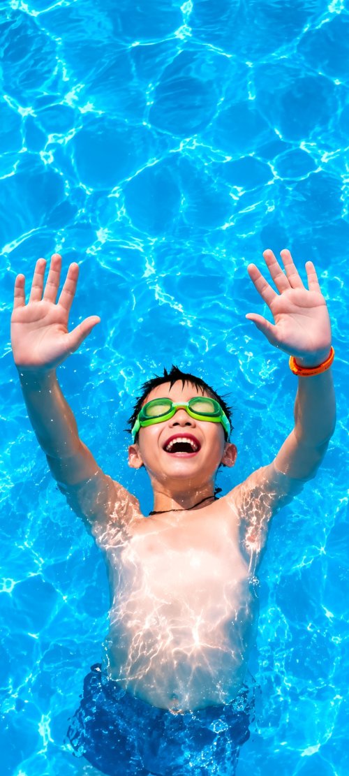 Happy Boy Swimming Wallpaper