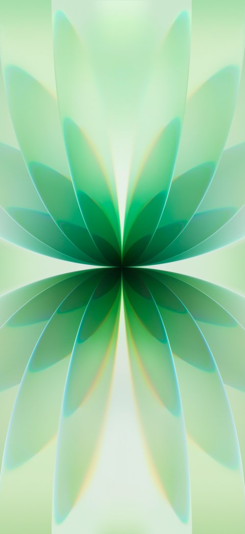 Abstract Green Petal Design
