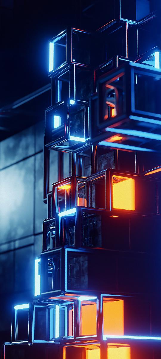 Abstract Neon Cubes - Related StockWalls wallpaper
