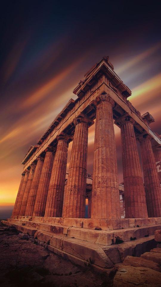 Ancient Greek Temple Sunset - xiaomi Wallpaper