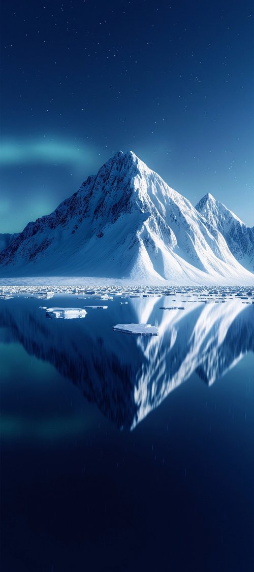 Aurora Mountain Reflection