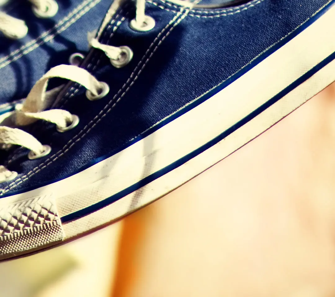 Blue Canvas Sneaker Close-up