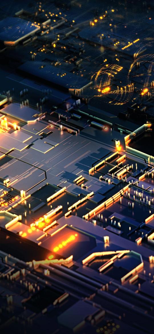 Circuit Board Glow - asus Wallpaper