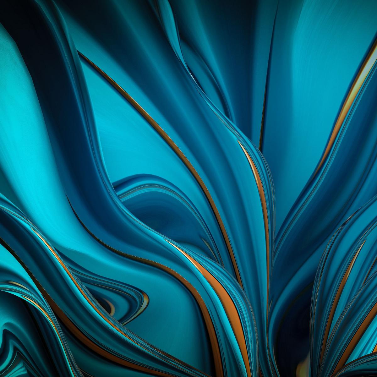 Flowing Teal Abstract