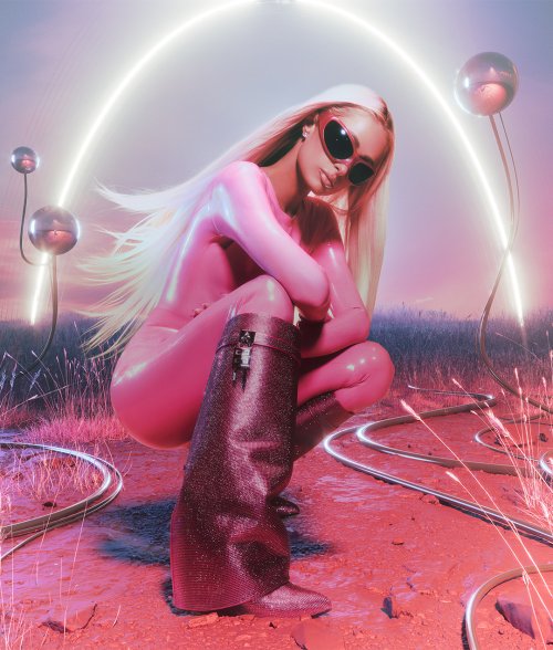 Futuristic Pink Fashion Portrait - Related StockWalls wallpaper