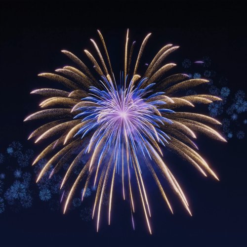 Golden Blue Fireworks Display - Related StockWalls wallpaper