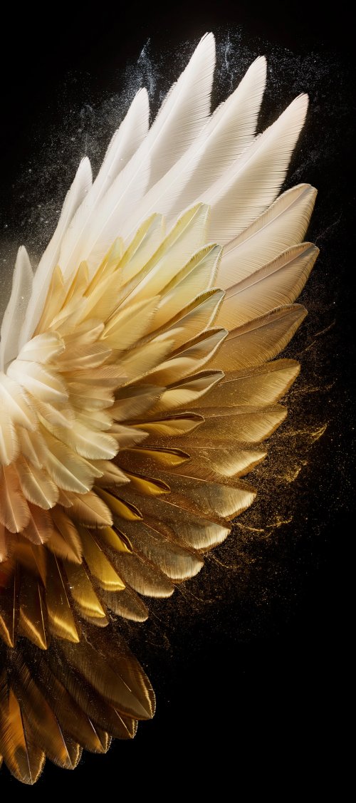 Golden Feather Wings - tecno Wallpaper