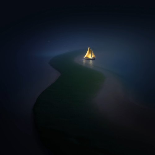 Golden Sailboat Night Voyage - Related OpersCraft wallpaper