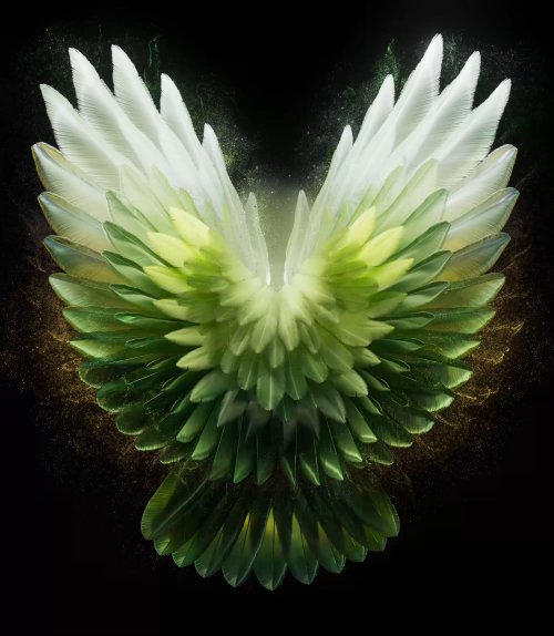 Green Feathered Wings