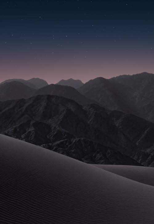 Starry Mountain Desert Landscape