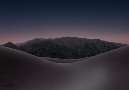 Desert Night Mountain Peaks