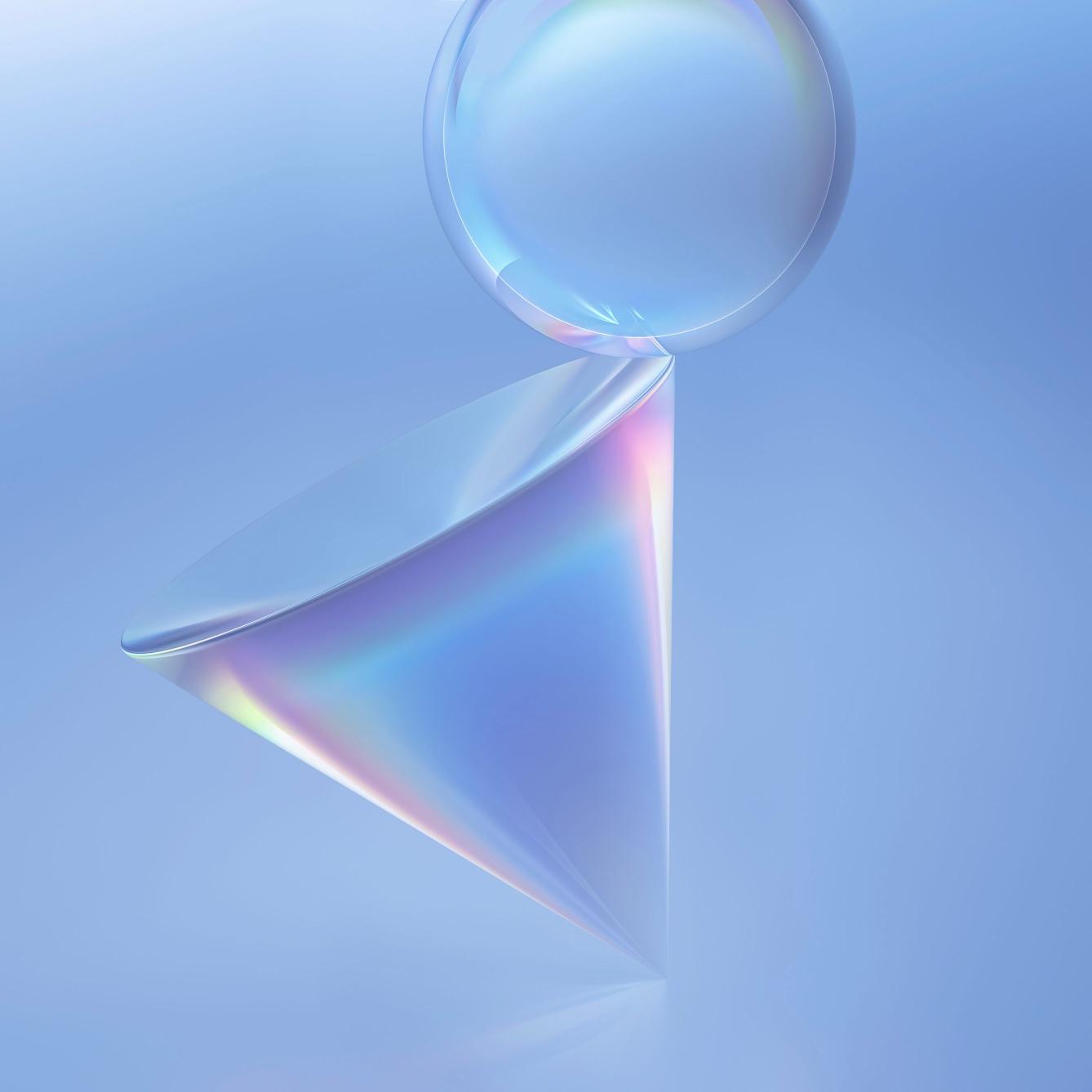 Iridescent Geometric Abstraction - huawei Wallpaper