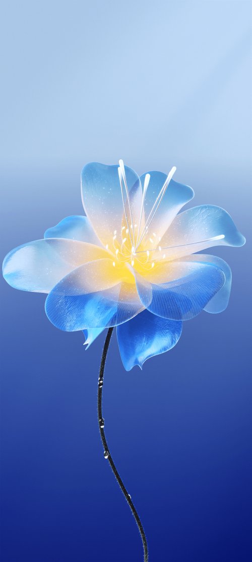 Luminous Blue Flower