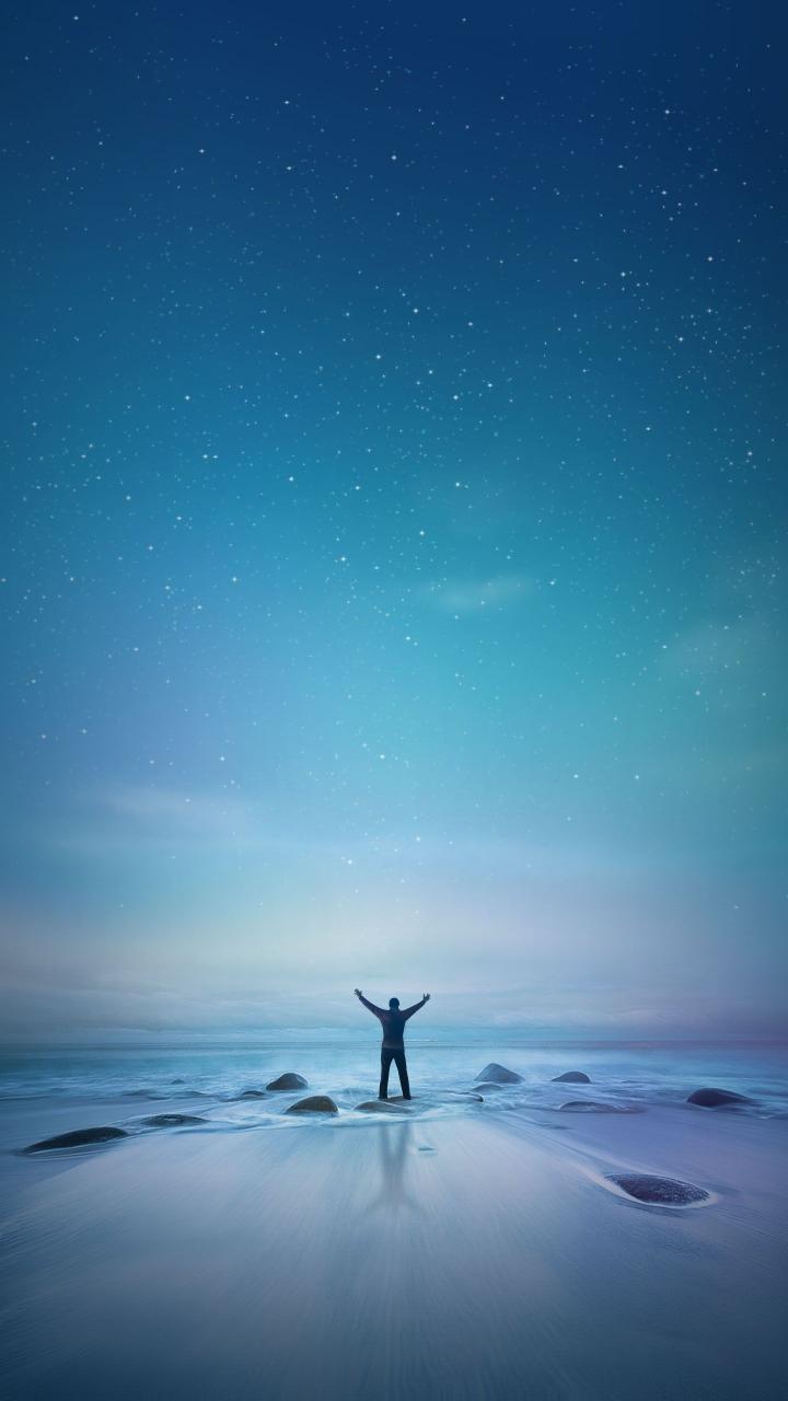 Man Under Starry Sky - xiaomi Wallpaper