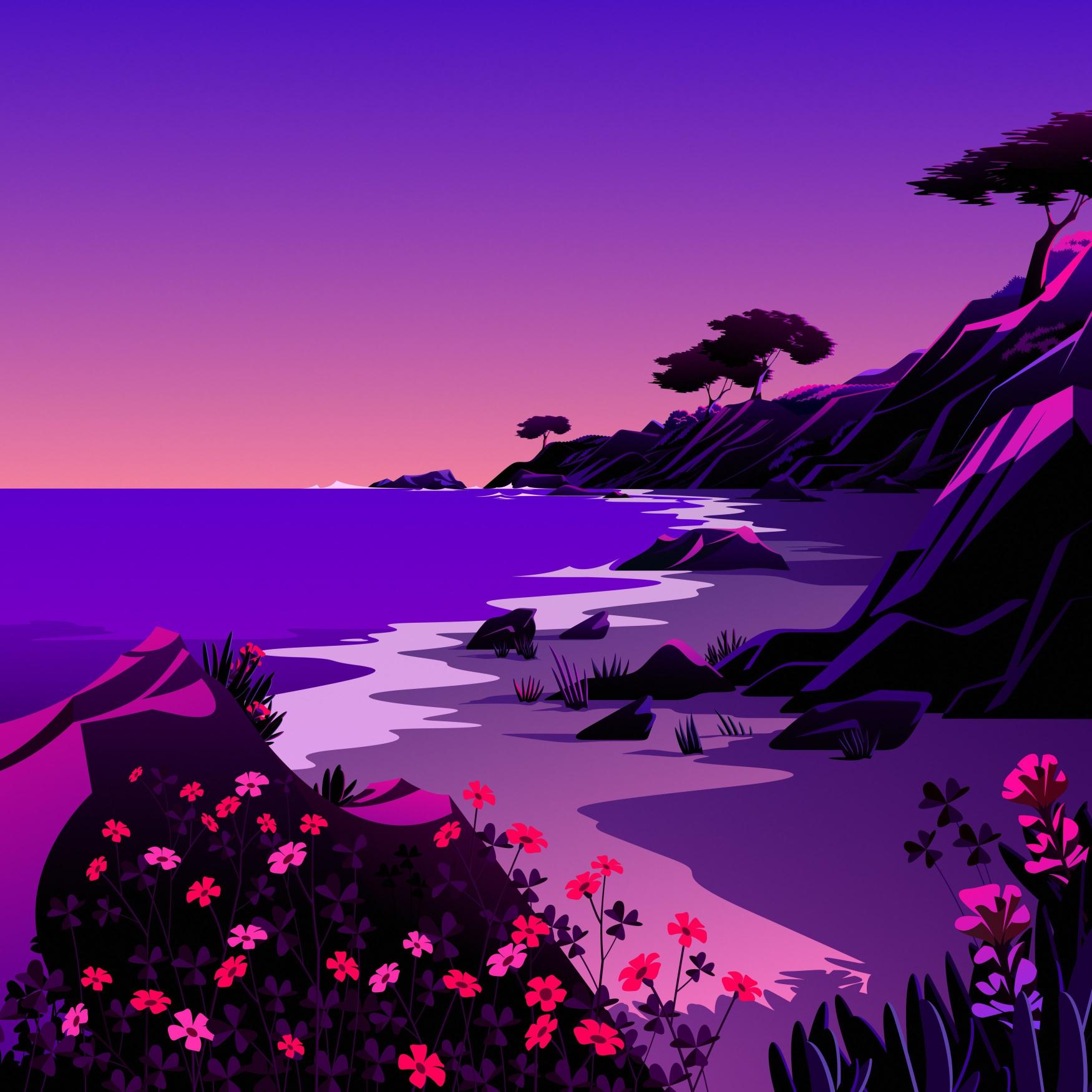Purple Beach Sunset - Related StockWalls wallpaper