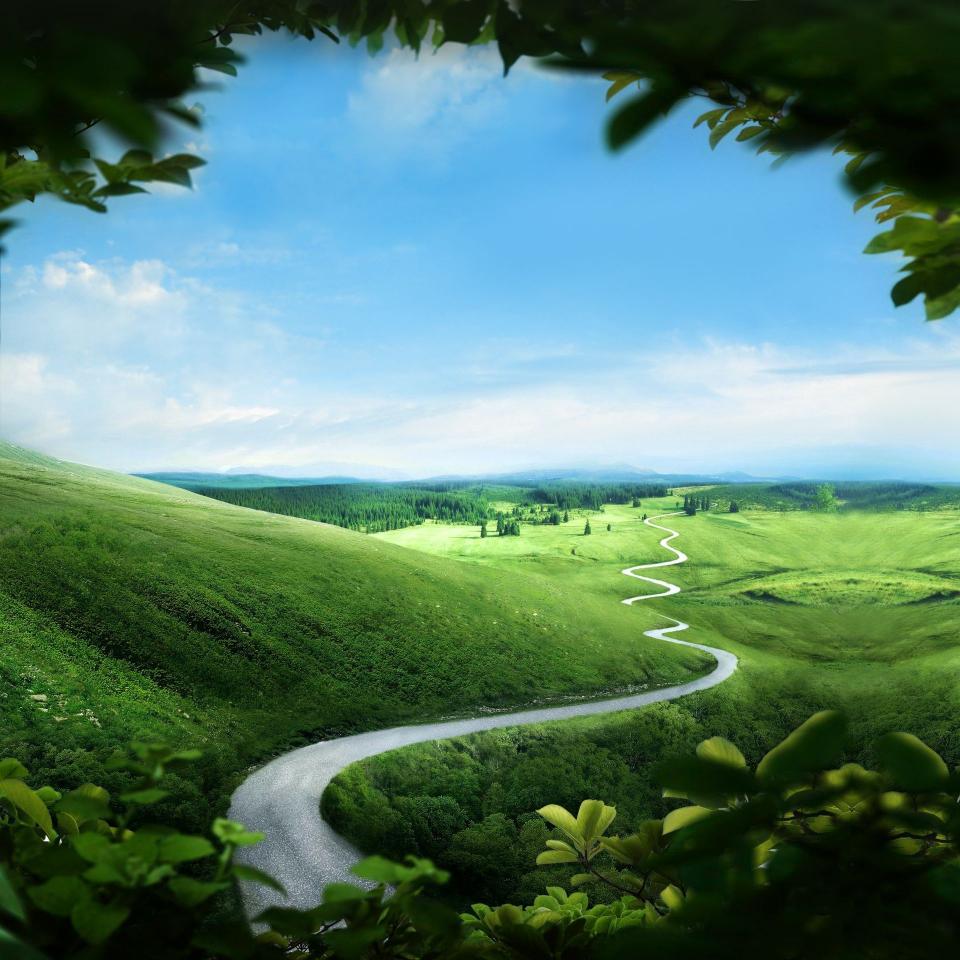 Winding Road Through Green Hills - Related OpersCraft wallpaper