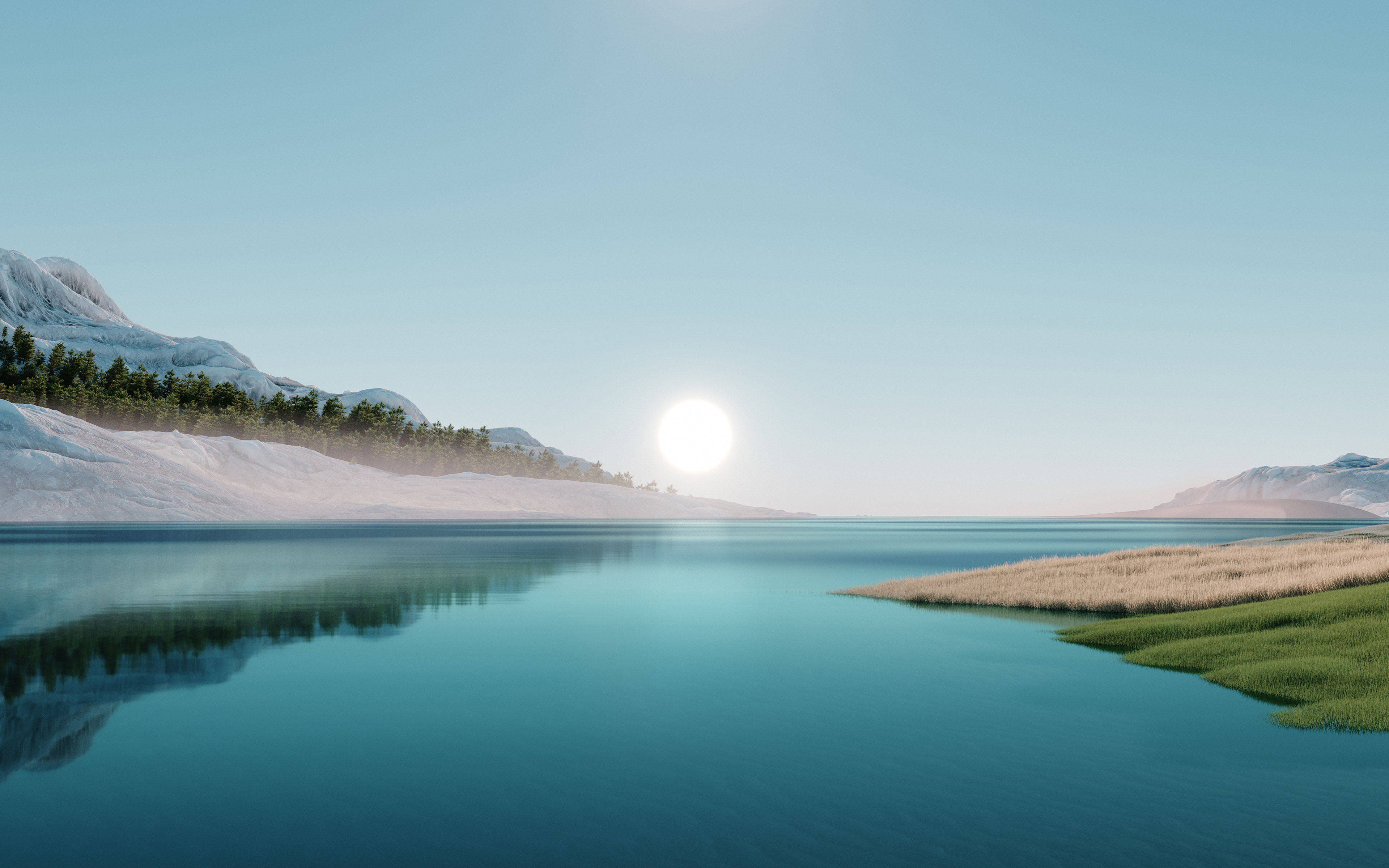 Serene Mountain Lake Sunrise - microsoft wallpaper for StockWalls