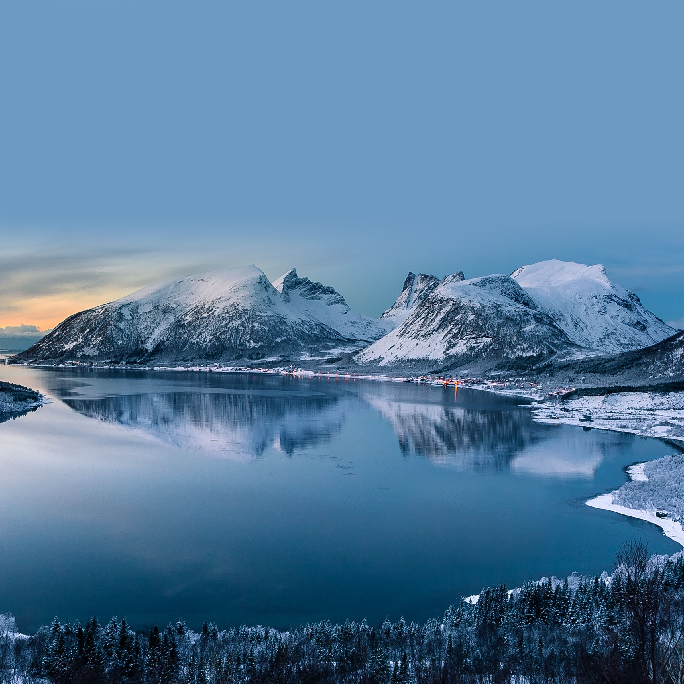 Snowy Mountain Lake Reflection - asus wallpaper for StockWalls