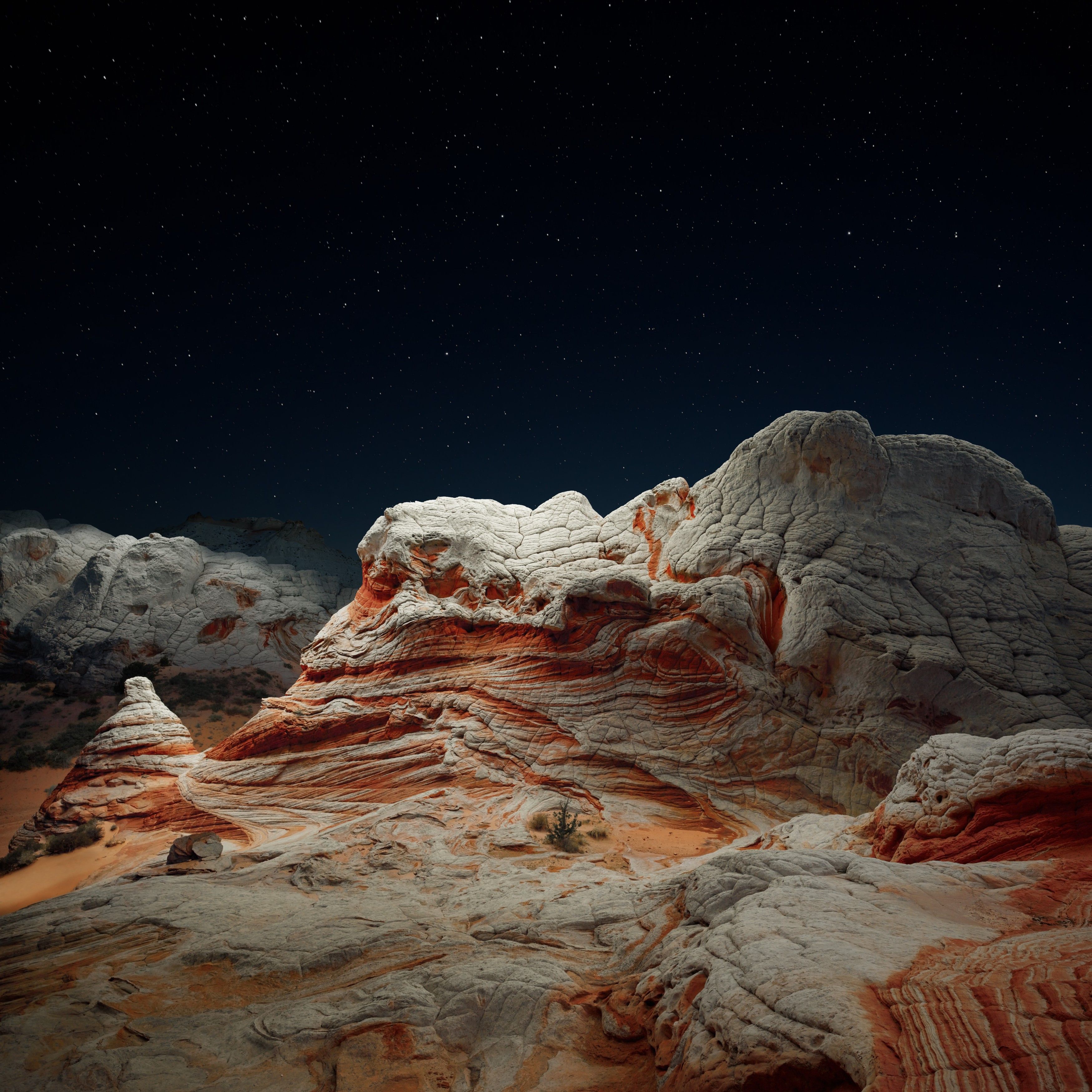 Starry Desert Rock Formations - apple wallpaper for StockWalls