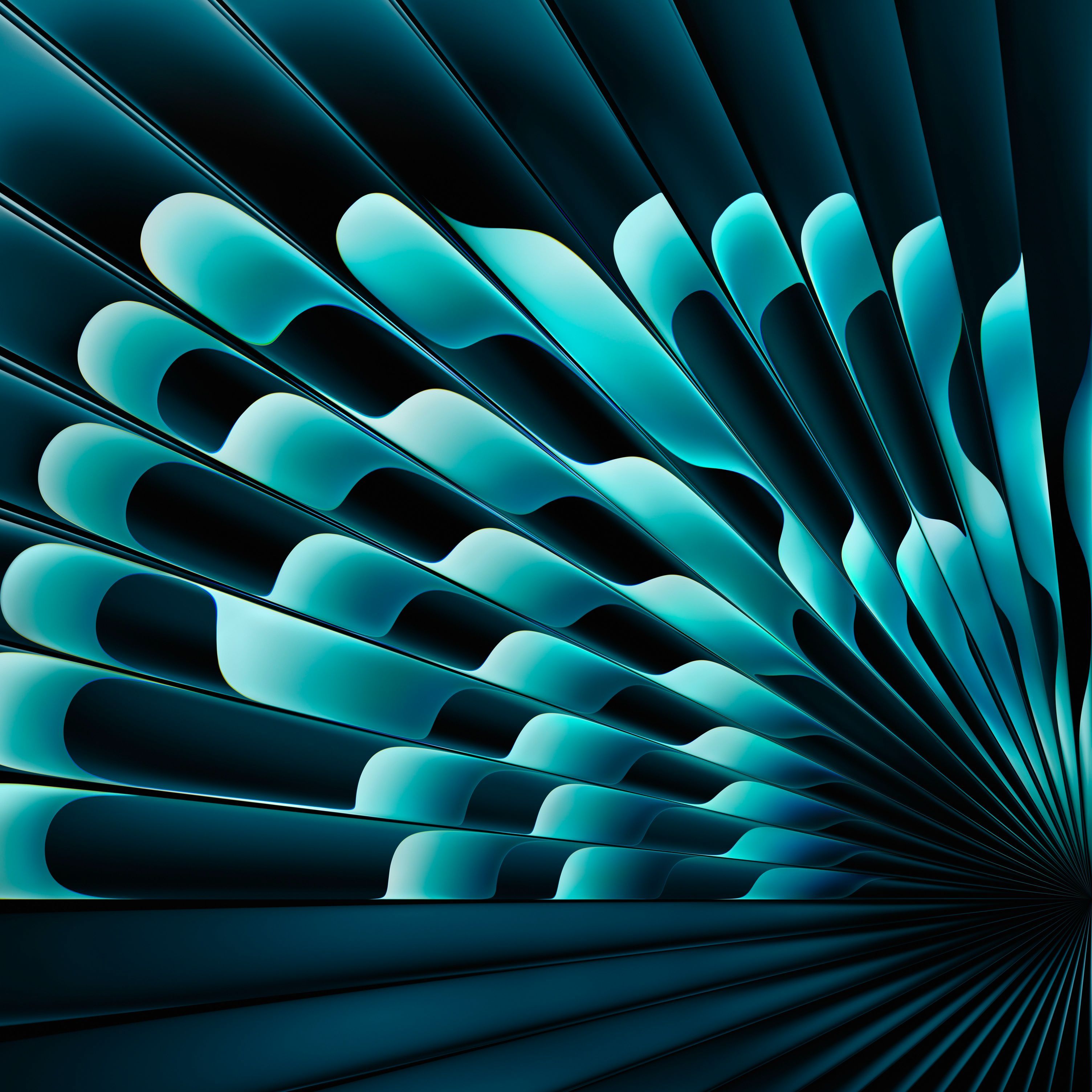 Teal Wave Abstract - apple wallpaper for StockWalls