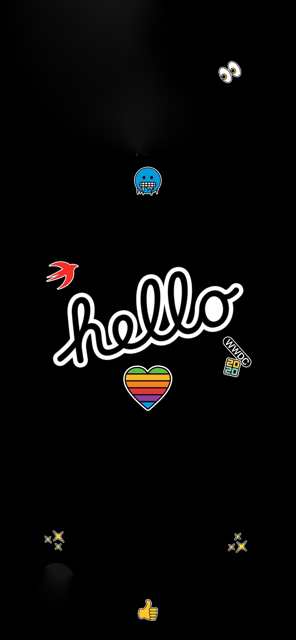 Whimsical Hello Sticker Art - apple wallpaper for StockWalls