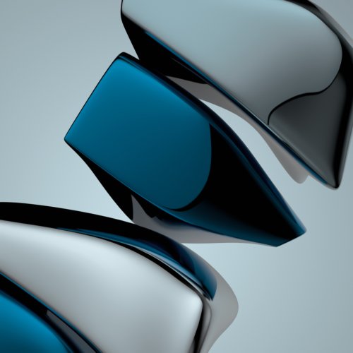 Blue Abstract 3D Shapes
