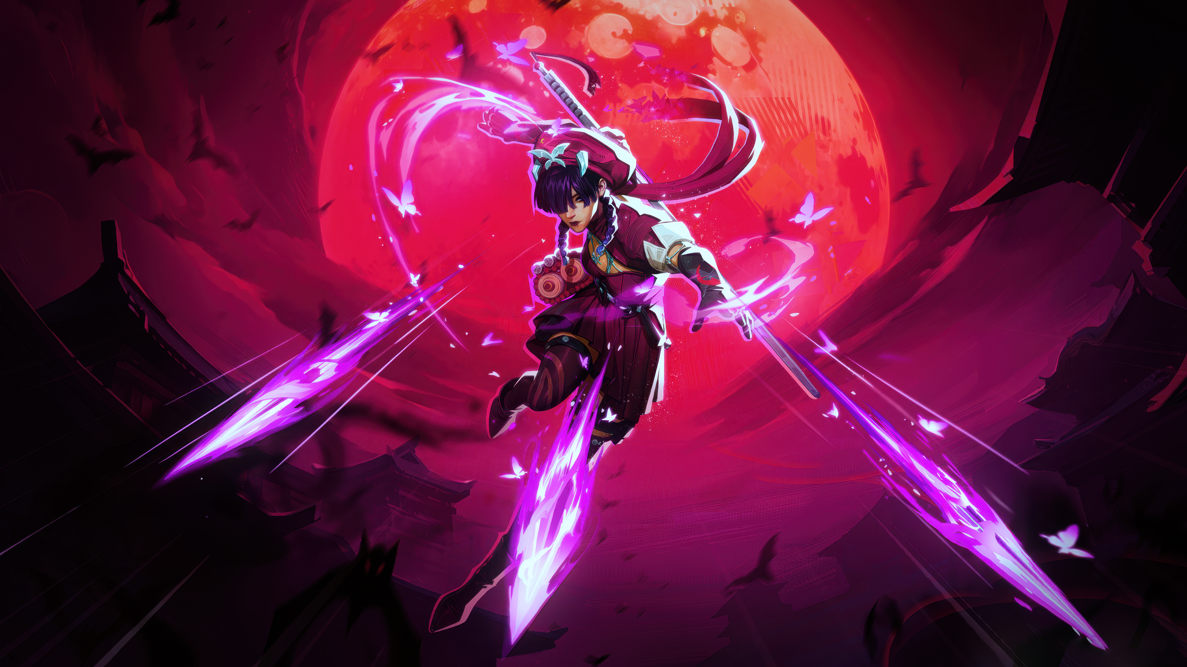 Crimson Moon Warrior - art wallpaper for OpersCraft