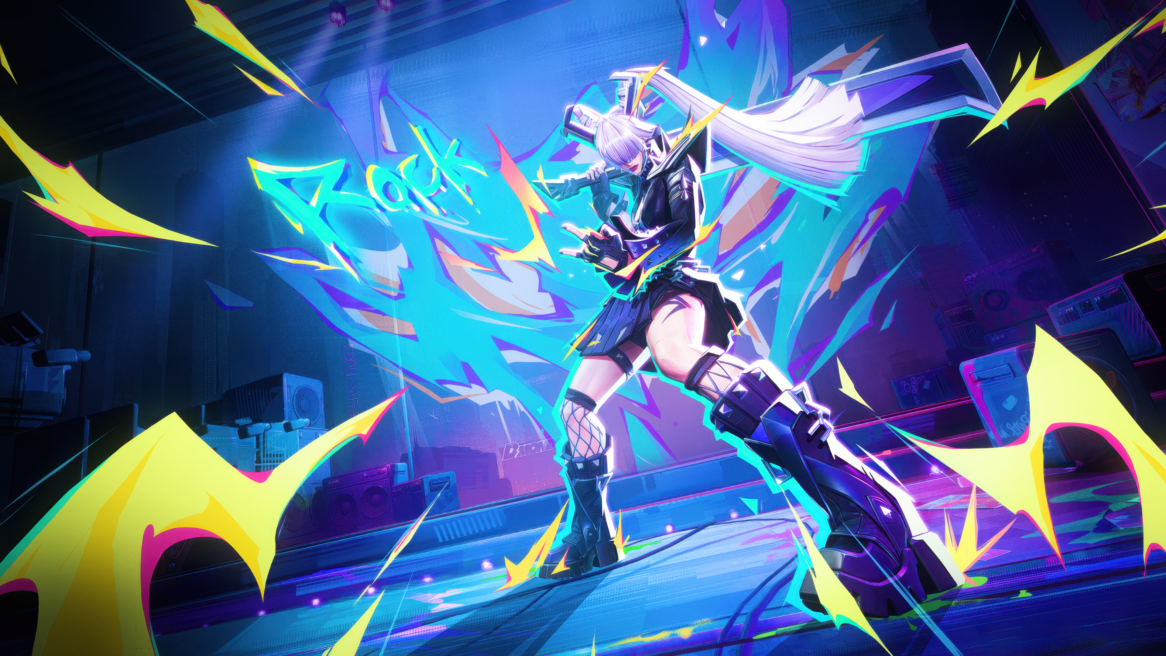Cyberpunk Rocker Girl - digital art wallpaper for OpersCraft