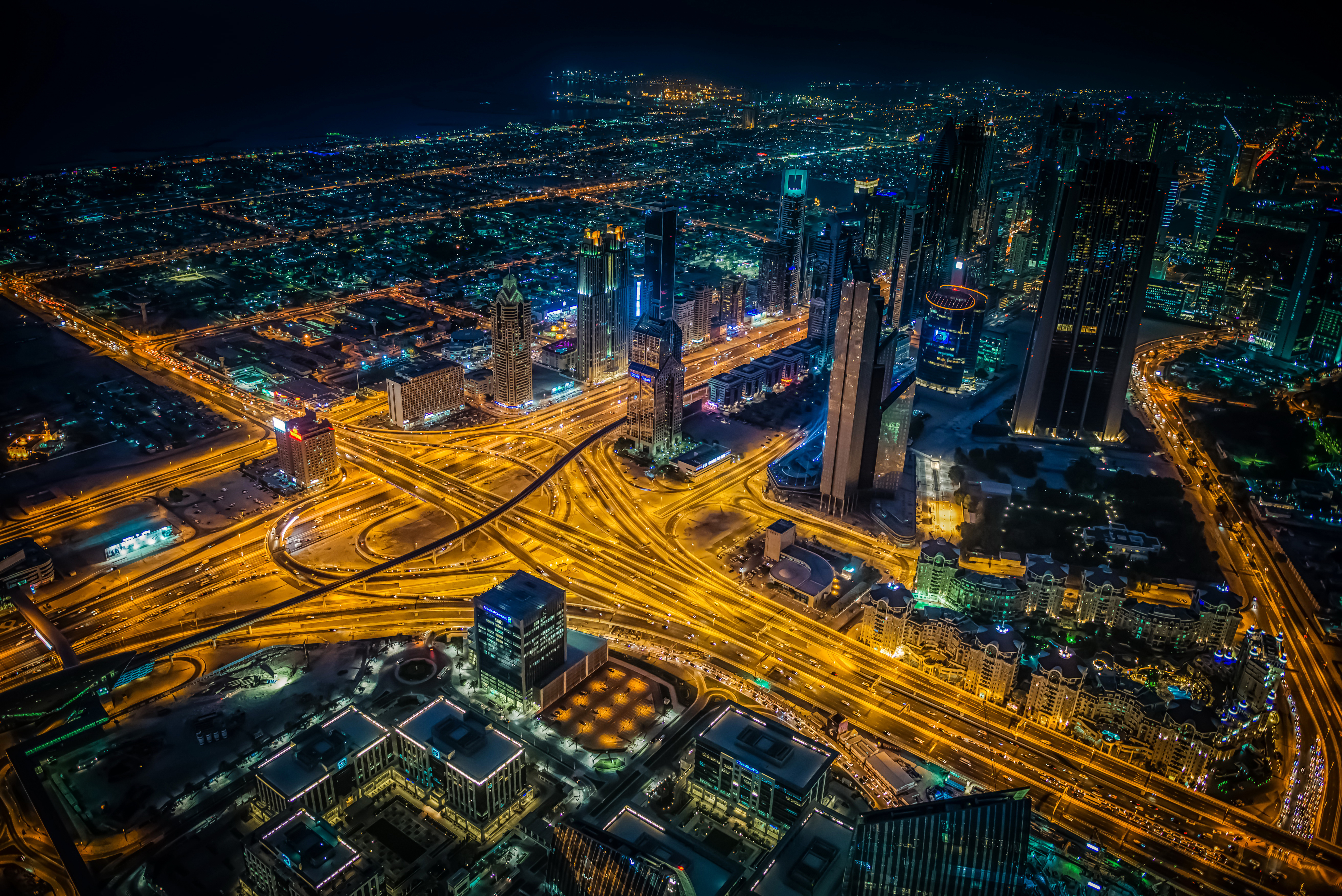 Dubai Night Cityscape Aerial - city wallpaper for OpersCraft