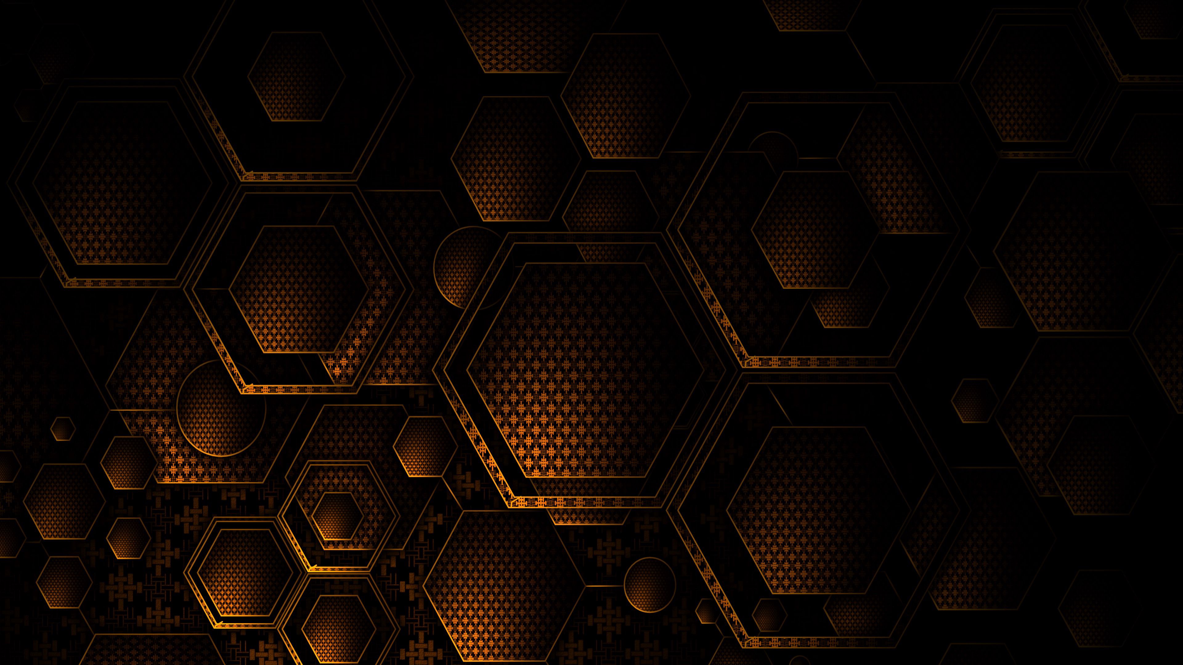 Golden Hexagon Pattern - abstract wallpaper for OpersCraft