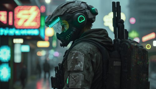 Cyberpunk_Soldier_Neon_City - Related OpersCraft wallpaper