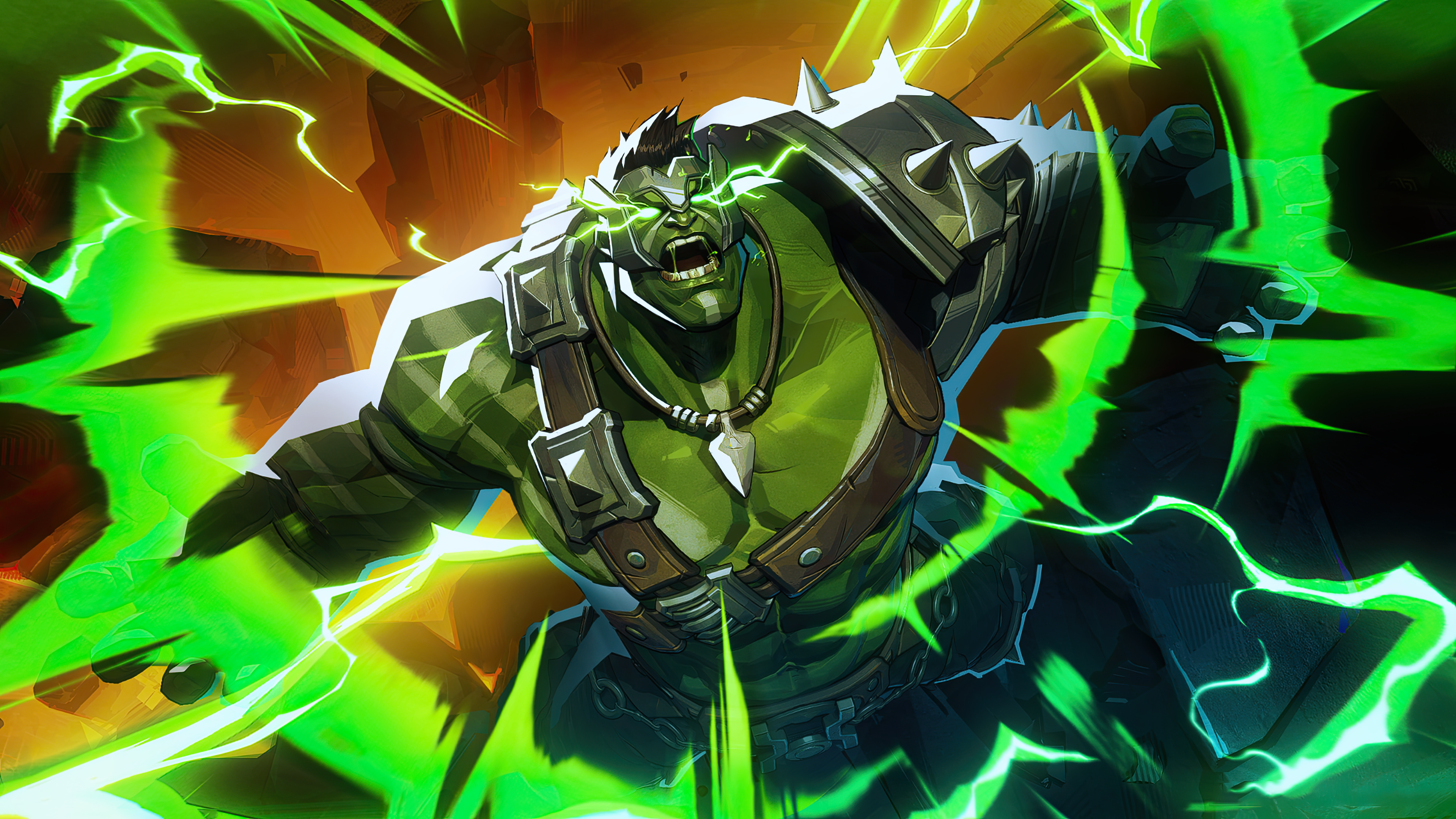 Raging Green Warrior - digital art wallpaper for OpersCraft